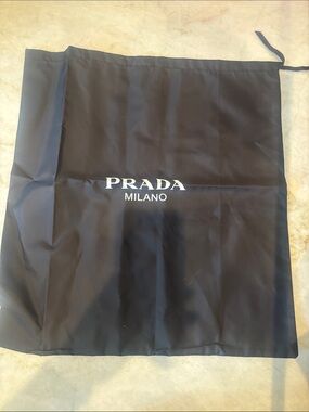 Prada 17.5x16.5 Black Milano Drawstring Dust Bag for Men Bags